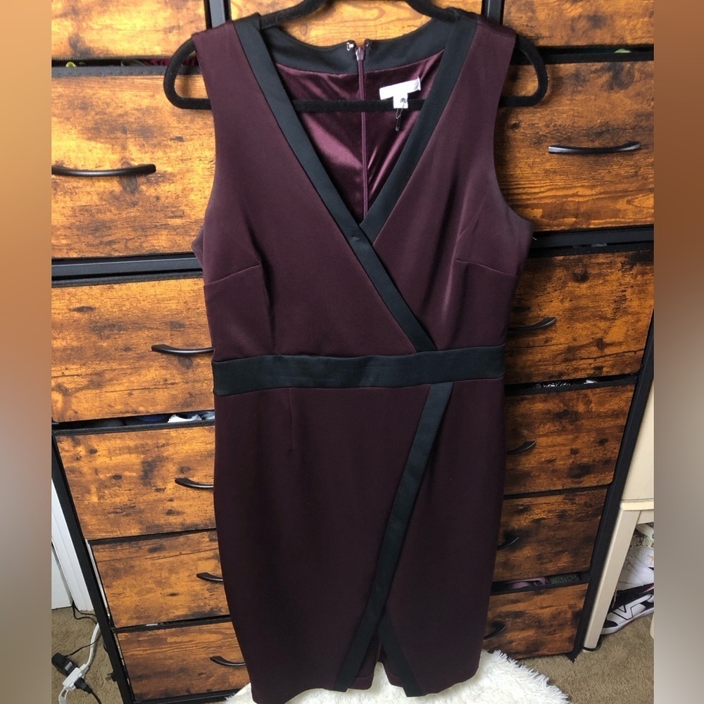 New York & Company Plum and Black Midi Dress - Picture 9 of 16